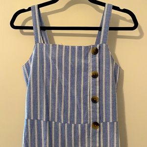 Blue striped midi dress